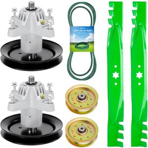 918-04456 Spindle for 42" Deck Rebuild Kit for MTD 618-04456 918-04456 918-04461 Spindle with Pulley, for Huskee LT542H, 2 Idlers 753-08171, 2 Blades 742-0616,1 96 1/2" Belt 754-04060