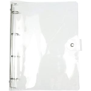 A4 Clear Soft PVC Round Ring Binders Dia 25mm 4-Ring Binder Cover with Snap Button Closure for Loose Leaf Journal Planner Albums DIY (A4-4 Holes(247x320mm))