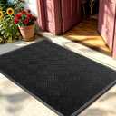 Front Door Mat, Heavy Duty Waterproof Doormat 47.5"x35.5", Black, 2'11" x 3'11"