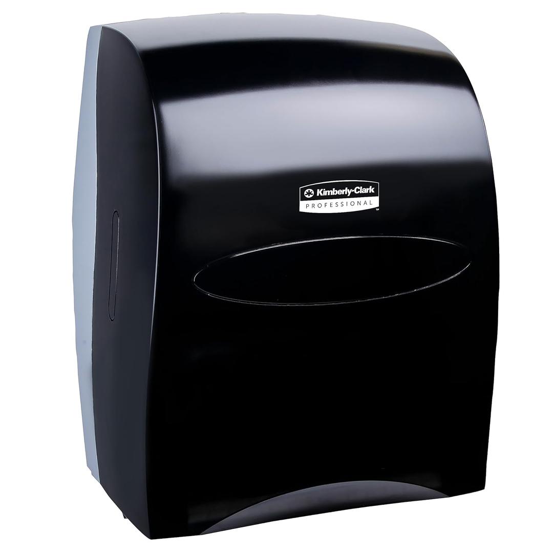 Kimberly-Clark Professional Sanitouch Manual Hard Roll Towel Dispenser (09996), Black, for Hard Roll Towels with a 1.75" core, 12.63" x 16.13" x 10.2" (Qty 1)