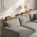 2 Pack Behind Couch Table with Outlet, Light Rustic Brown, 5.9"Wx78.8"L