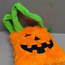 3Pcs Pumpkin Costume Adult,Glow in the Dark Poncho for Women with Headband and Candy Bag for Halloween