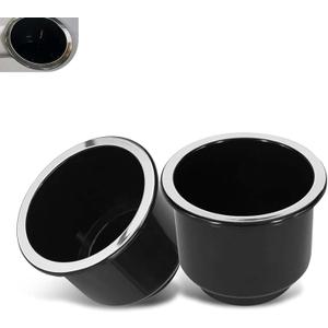 2PCS Car Cup Holder Insert, Black Plastic Couch Cup Holder Insert, Large Capacity Drop in Drink Can Holders Replacement Accessories, Universal for Car RV Boat Golf Cart