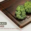 THETCHRY Walnut Cutting Boards For Kitchen, End Grain Wooden Cutting Board with Handle, Chopping Board Double Sided Charcuterie Boards For Meal Prep & Serving with Gift BoxBlack Walnut17X13 X1