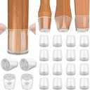 BALEINE 16 Pack Silicone Chair Leg Floor Protectors, Stool Leg Protectors Cap, Non-Slip Chair Leg Caps for Hardwood Floors (Clear & Small, 16 Pack)