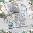 Spiareal Gift for Friend Friendship Women Friend Friendship Birthday Cheer up Gift Acrylic Heart Butterfly Keepsake Paperweight for Home Office Table Shelf(Classic)