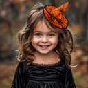 3 x Witch Hat Headband for Women, Halloween Headbands for Kids, Cute Orange Spiderweb Witch Costume Accessories, Small Hat Headpiece for Girls Trick or Treat
