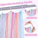 Rainbow Backdrop Curtains for Birthday Party: 6ftx6.6ft Streamer Backdrop Drapes Bright Colorful Curtain - DIY Baby Shower Wedding Decorations