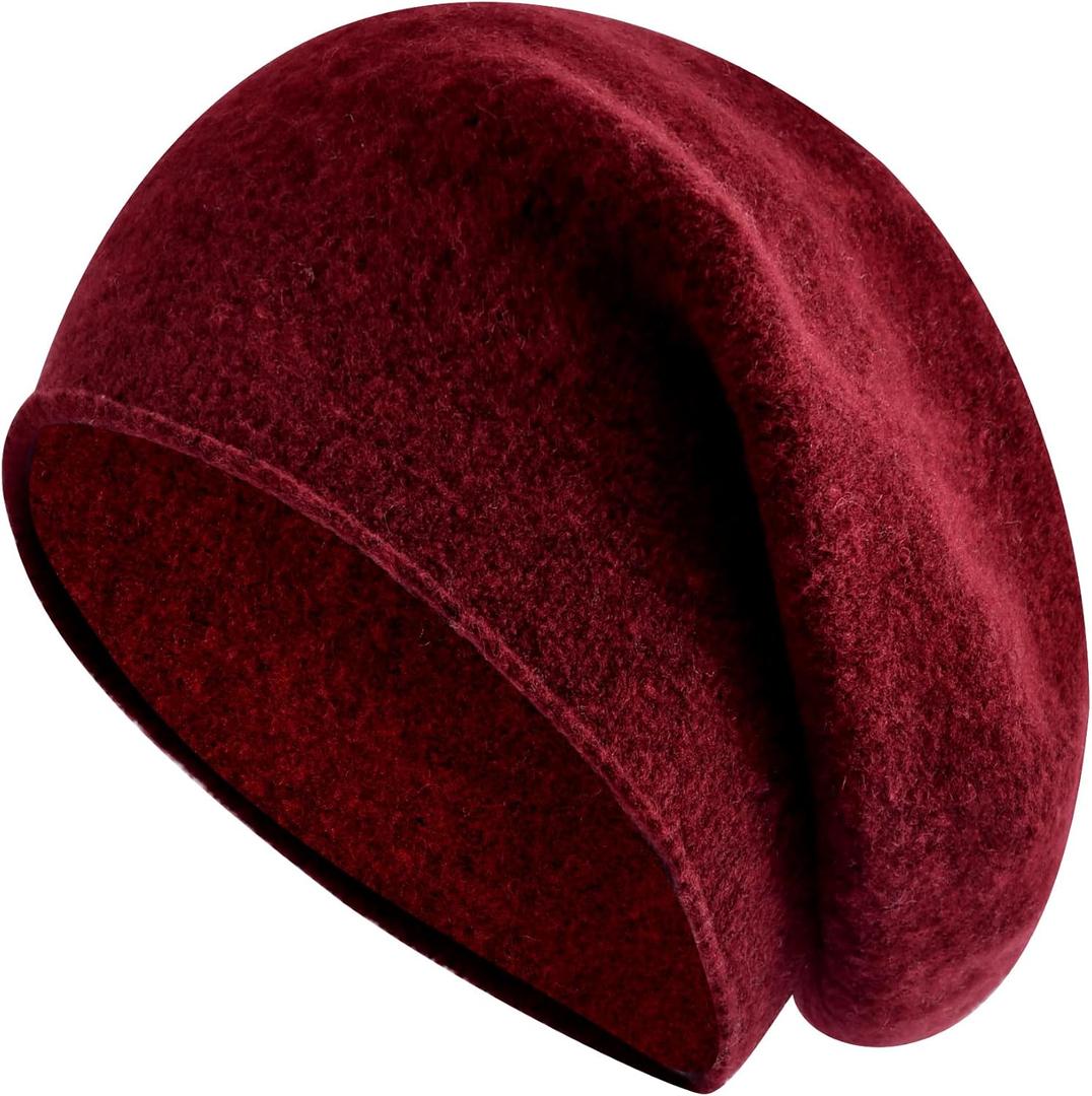 MissShorthair Slouchy Beanie Hats for Women Fashionable Warm Winter Beanie Knit Hat (Red)