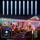 Brightown Smart Icicle Lights for Outside - 31.2ft with 20 Tubes 100 LED Color Changing Icicle Christmas Lights Decoration - APP Controlled RGB Customize Display DIY Dynamic Lighting Effect
