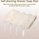 Soap Dish for Shower, Bathroom & Kitchen  Non-Slip, Self-Draining Design to Keep Soap Dry, Extend Soap Life  Easy to Clean, Compact & Durable (Beige, 1 pcs)