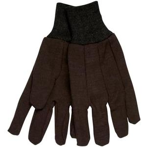 MCR Safety 7100 Jersey Cotton/Polyester Clute Patterns Men's Gloves with Jersey Knit Wrist, Brown, Large, Pair of 1