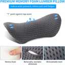 Lumbar Pillow, Memory Foam Lumbar Support Pillow for Office Chair and Car Seat, Back Support Pillow for Lower Back Pain Relief, Support Cushion Back Pillow for Sleeping, Driving, Resting