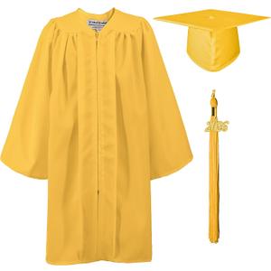 GraduationMall Matte Kindergarten & Preschool Graduation Gown Cap Set with 2023 Tassel Gold 33 (4'0"-4'2")
