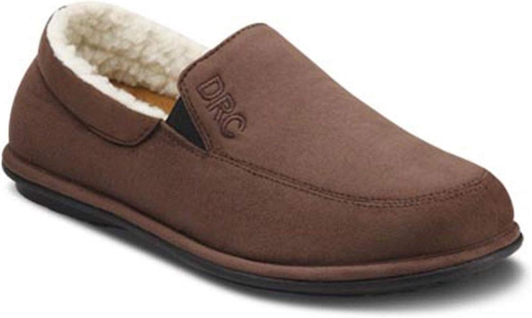 Dr. Comfort Men's Relax Therapeutic Slippers (10 Wide, Chocolate)
