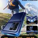 Vizvera for Samsung Galaxy S25 Ultra Case Wallet RFID [Cards Holder][Camera Cover][Edge Raised] Full Body Rugged Shockproof Silicone Protective Phone Case for Galaxy S25 Ultra 6.9" 2025(Blue)