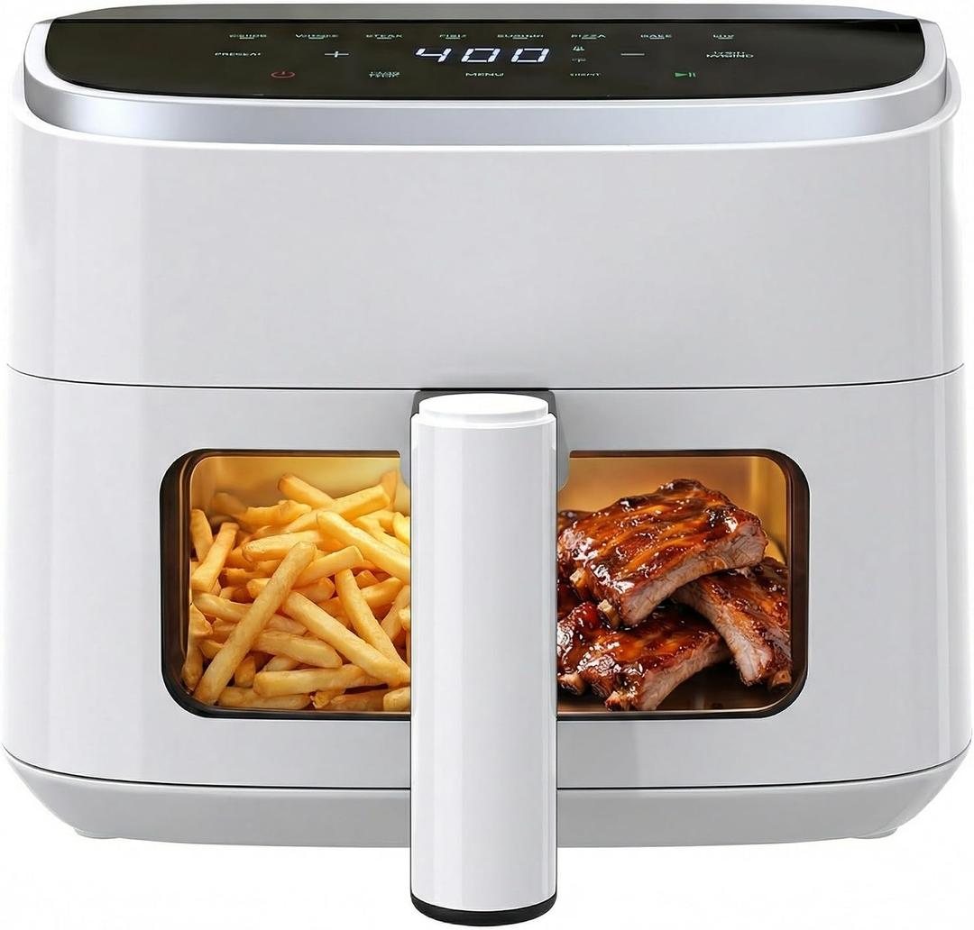 Sweetcrispy Air Fryer 4 Quart with Window, 1500W Digital Airfryer with 8 Presets, 60-Min Timer, Max 400F, Auto Shut Off & Nonstick Dishwasher Safe Basket, Shake Reminder for Small Kitchen, 4.23 QT