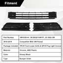 Sekeseauto 3PCS Front Bumper Lower Grille & Front Grill Fog Lamp Bezel, Compatible With VW Passat S/SEL 2016-2019, Replace# VW1036141 561853671HRYP JX-7862-CM