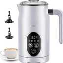 Electric Milk Frother, 4 In 1 Milk Frother and Steamer With Temperature Control, Automatic Warm and Cold Foam Maker for Coffee, Latte, Hot Chocolate, Cappuccinos, Macchiato, White