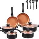 Ceramic Pots and Pans Set, 15PCS Nonstick Set Ceramic Cookware Set, Nonstick Pan Pots and Pans Set Non Stick Cookware set (With-Induction)