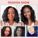 Curly Bob Wig Human Hair, Glueless Short Curly Wig, Comes with Hair Ring, Pre Plucked, Wear and Go, Comfortable and Breathable, Easy to Wear, Suitable for Black Women (Black)