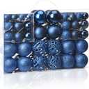 MeetXmas 100PCS Christmas Tree Balls Ornaments, Blue Christmas Ball Ornaments for Christmas Tree, Shatterproof Hanging Christmas Tree Decoration