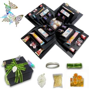 TTLYYXQMY Surprise Explosion Gift Gift Box The Lovebox Valentines Explosion Box Surprise Snack Box Five-Story (Black)
