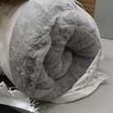 Human Dog Bed for Adult Kids, 70"x33"x12" Washable Faux Fur Human Size Dog Bed for People Doze Off, Grey (70"L33"W12"Th)