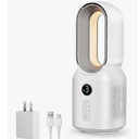 Desk Fan,13 Inch Portable Bladeless Fan, Small Quiet Office Fan with 106° Oscillating, 3 Speeds & Night light, LED Display, Button Control, Personal Table Fan for Bedroom, Office, Home, Study Room