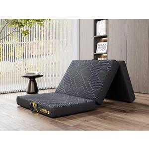 Vomcheer Tri Folding Pad - Foldable Pad for Travel/RV/Camping/Road Trip/Outdoor/Yoga, Tri-fold Memory Foam Pad with Washable Cover, Handle & Non-Slip Bottom (Twin Size)
