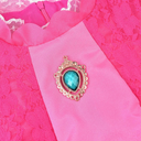 JerrisApparel Princess Dress for Girls Pink Peach Costume Halloween Cosplay Party Dress Up, Size 130