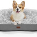 3.7 inch Thickened Orthopedic Dog Beds for Medium Dogs, Supportive Dog Sofa Bed with 28D Egg-Crate Foam, Removable Washable Plush Cover, Waterproof Lining, Half-Round Design for Puppy,Senior Dog