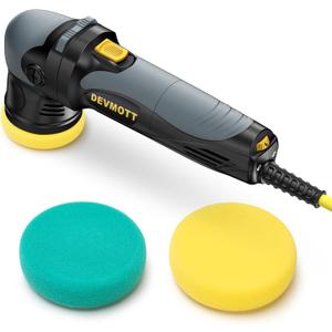 Mini Polisher 750W - 3" Random Orbital Polisher with 12MM Orbit - Weight 4.6Lbs, 6 Speed 2000-6500 OPM - Dual Action Polisher for Car Detailing/Polishing/Waxing, Small Buffer Polisher