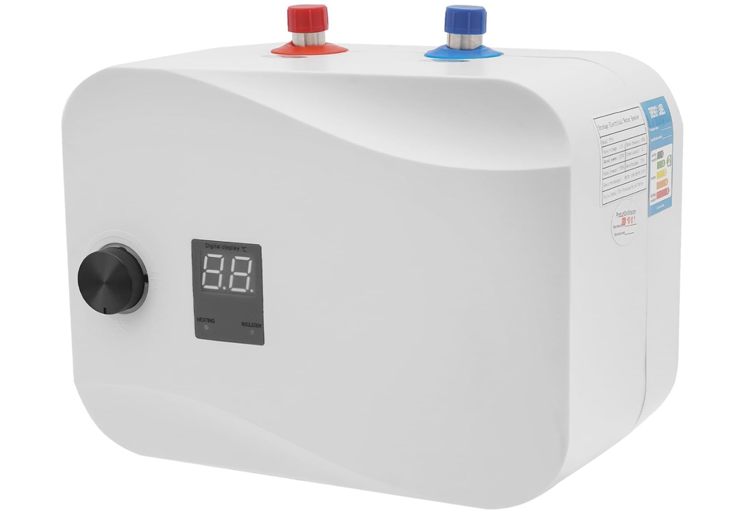 Under Sink Instant Water Heater 2.5 Gallon Water Heater Mini Tank Water Heater 110V, 120V Digital Display RV Small Hot Water Heater,1/2 "NPT Wall or Floor Mounted