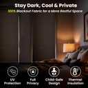 HESTIA No Drill Cordless Blackout Roller Shades, Grey, 33" W x 72" H