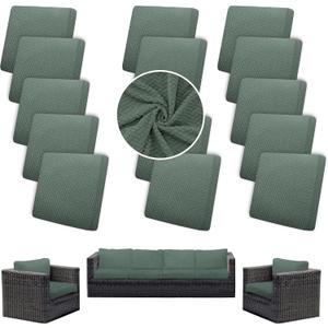 Outdoor Cushion Covers Set,14PCS Patio Furniture Couch Seat Slipcovers, Replacement for Sofa Sectional Chair(Cover Only)