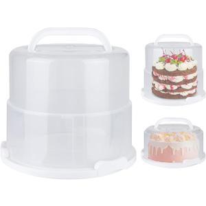 Foldable Cake Carrier, Holds up to 10in Round and 8.5in High Cake, with Lid and Handle