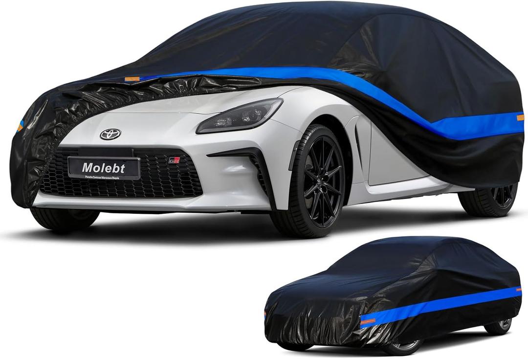 Car Cover for Sports Car Coupe Sedan Waterproof All Weather, Universal Fit Nissan Versa/350z/370z/240SX, Audi TT, Toyota 86/Celica, Subaru BRZ,Hyundai Accent, Porsche 718/Boxster etc.