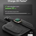 Belkin 3-in-1 MagSafe-Compatible iPhone Charger - Foldable Magnetic Qi2 Certified, MagSafe Charging Station for Phone, Apple Watch, AirPods - Wireless for Multiple Devices (Black)