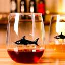 Shark Wine Glass, Personalized Set of 2 Wine Glasses with Shark Inside, Unique Nice Wine Glasses for Party Valentines Day Women