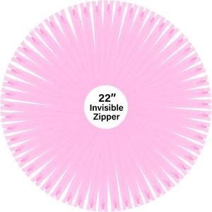 Mandala Crafts #3 Pink Hidden Invisible Zippers for Sewing and Crafts, 60 PCs 22 Inch Coil Zippers Supplies for DIY Tailoring Projects