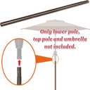 1.37" (1 3/8 inch) Dia Umbrella Replacement Lower Pole, Heavy Steel Patio Umbrella Bottom Pole Replacement, Lower pole with bullet buckle