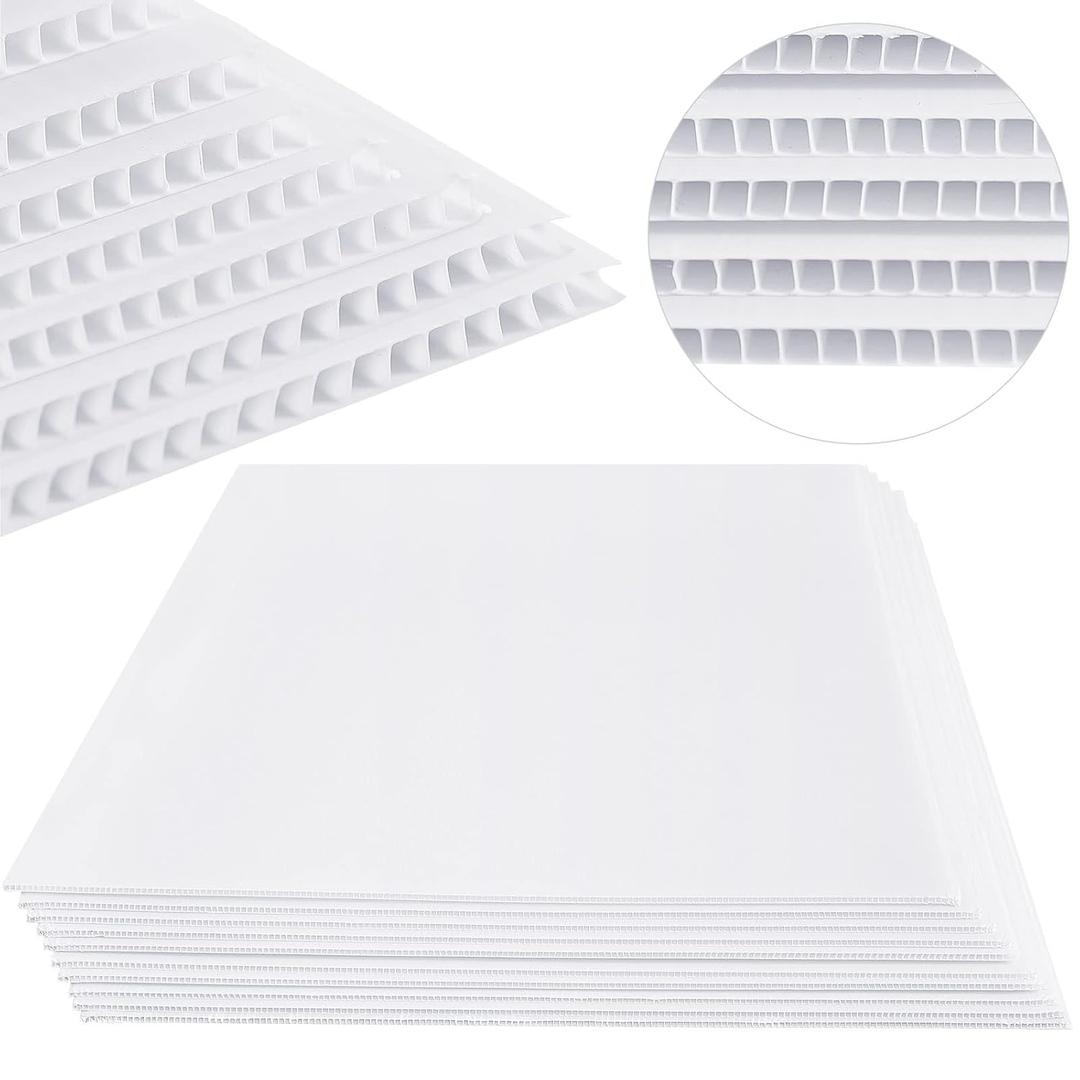Patelai 12 Pcs 18 x 24 Inches Corrugated Plastic Sheet Corrugated Poster Board 4mm Thick Waterproof Blank Board Sheets Plastic Yard Sign for Garage Estate Sale, Rent, Indoor, Outdoor, Birthday (White)