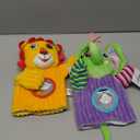 Jollybaby Hand Puppets Baby Toy 0-6-12 Months, Plush Stuffed Animal Hand Puppets Toys for KidsSensory Doll with Rattle and Mirror for ToddlerSocial Emotional Play Therapy Toys for Boy Girl Gift