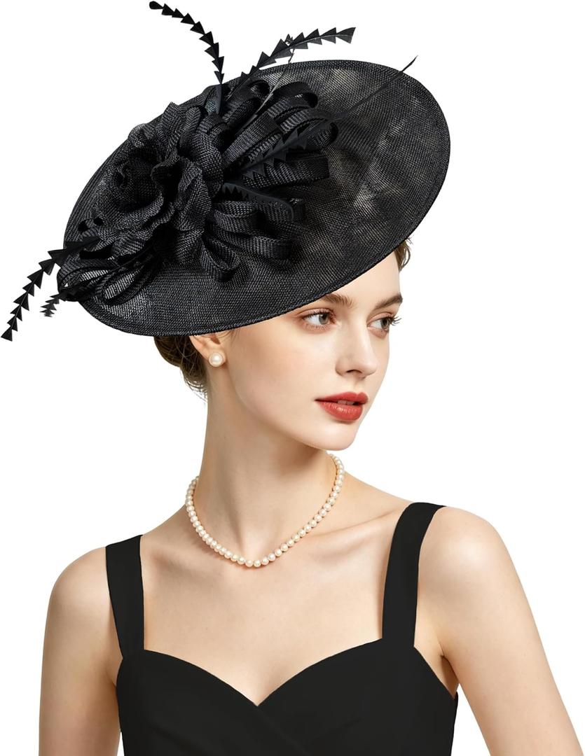 Kidukso Fascinator Hats Headwear for Derby Hats 1920s Vintage Headdress for Tea Party Cocktail Party Church