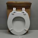 Mayfair Cassel Slow Close Toilet Seat, Easy Clean, Non Slip Premium Wood Seat, Easy Install, Made in USA, Round, White