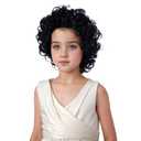Black Wig for Child Girls Short Black Curly Wavy Wig Kids Party Cosplay Wigs Heat Resistant Synthetic Wigs with Cap