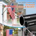 American Flag with Pole for Outside House - 5ft Wall Mount Flag Pole Kit with 3x5 Embroidered US Flag, Stainless Steel Flagpole, Tangle-Free Ball Bearing Rings, Aluminum Holder Bracket, Black
