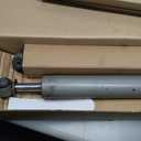 Short Gas Twin Tube Shocks, Universal Fit, Natural Stainless Steel Pair
9-5/8" Compressed Length, 14-5/8" Extended Length, 5/8" I.D. Eyelets, Used with 5/8" or 1/2" bolts, Front or Rear Use