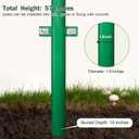 4FT Heavy Duty Green Metal Garden Fence Posts (2-Pack) - for DIY Chicken Wire, Garden/Yard/Driveway/Farm Fence Stakes